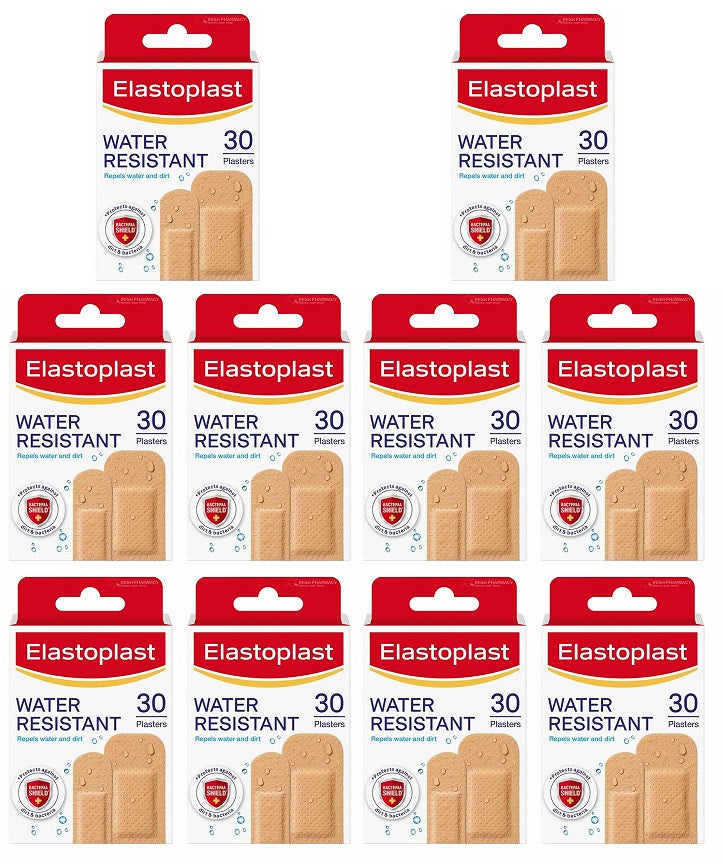 10 x Elastoplast Water Resistant 30 Plasters