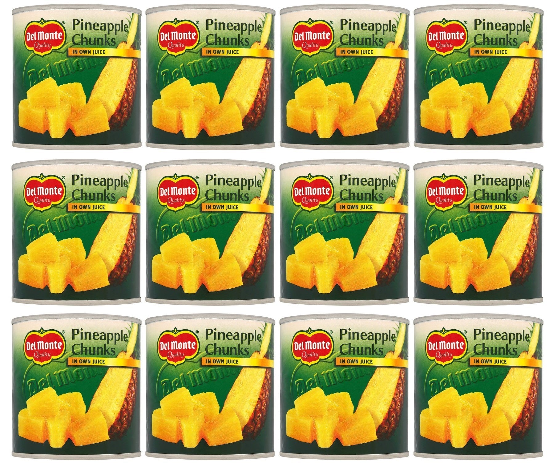 12 x Del Monte Pineapple Chunks In Juice 435G