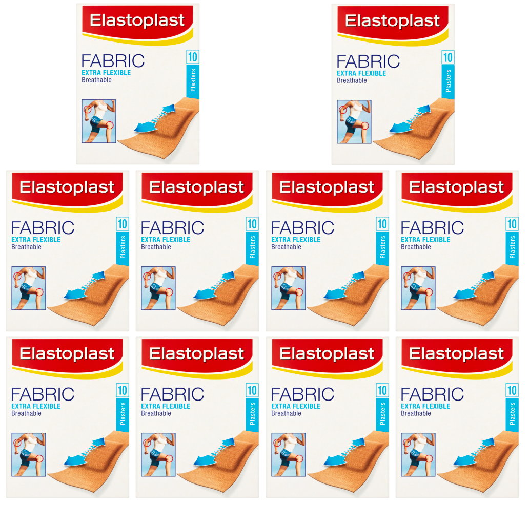 10 x Elastoplast Fabric Plasters 10 Pack
