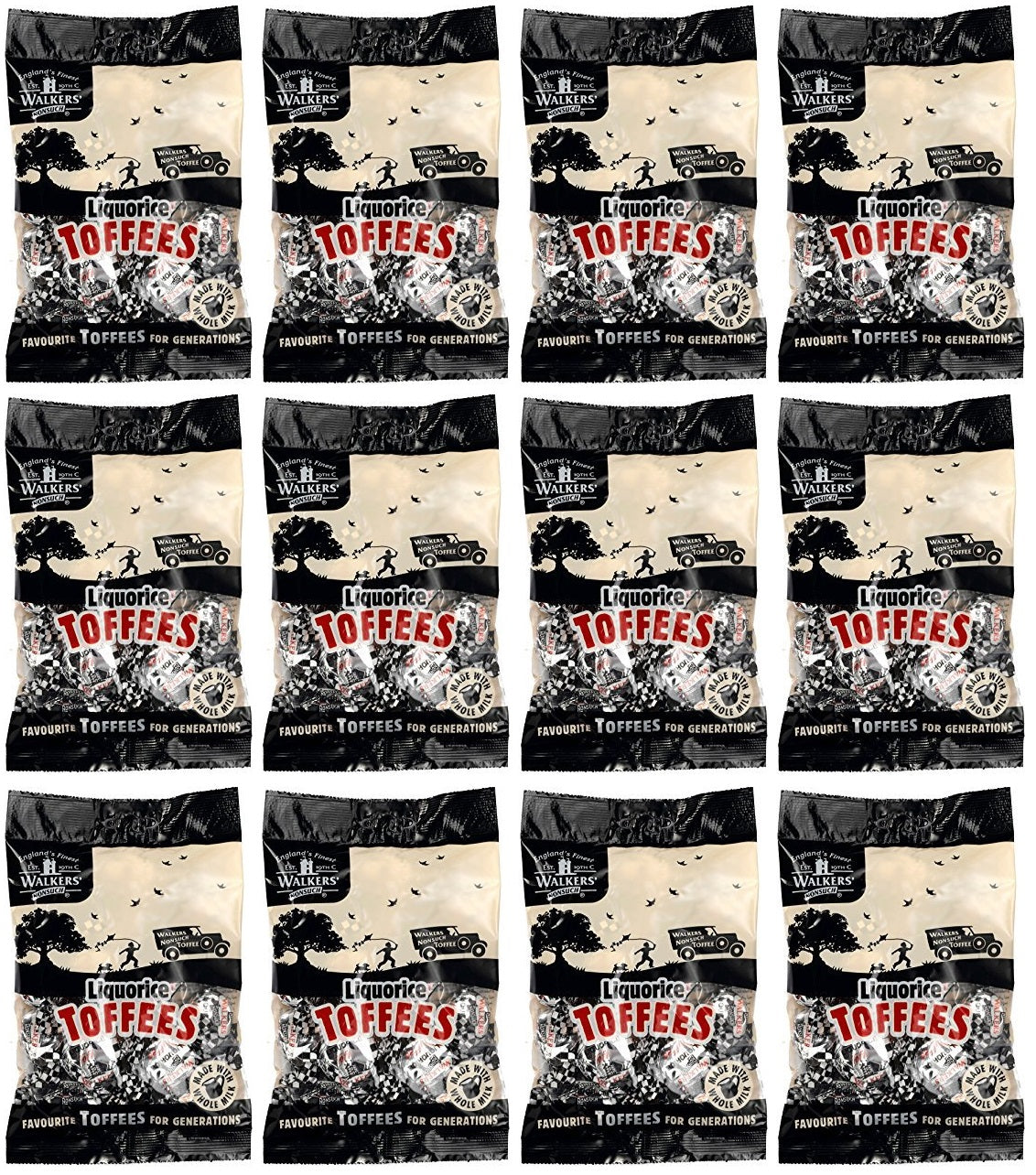 12 x Walker's Nonsuch Liquorice Toffees 150G