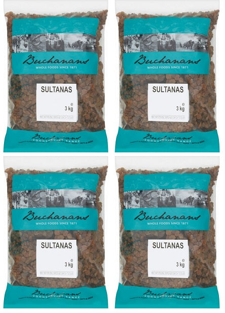 4 x Buchanans Sultanas 3Kg