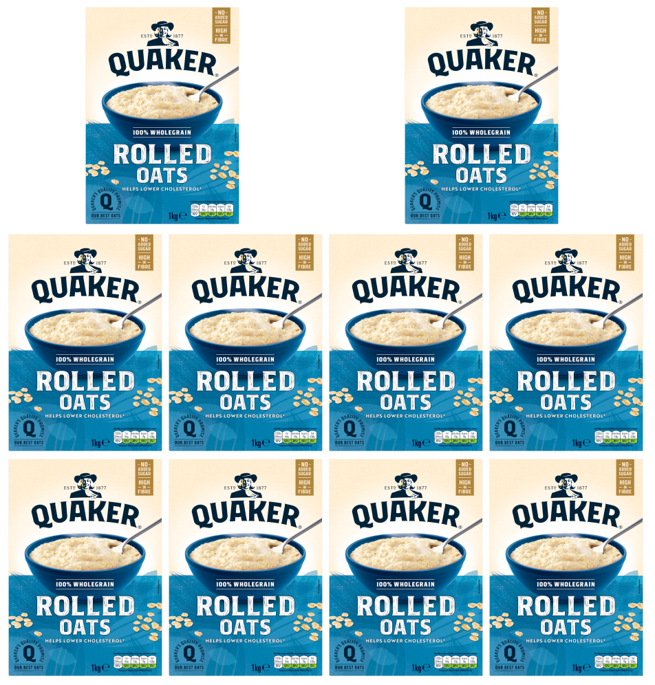 10 x Quaker Oats 1Kg. 1Kg