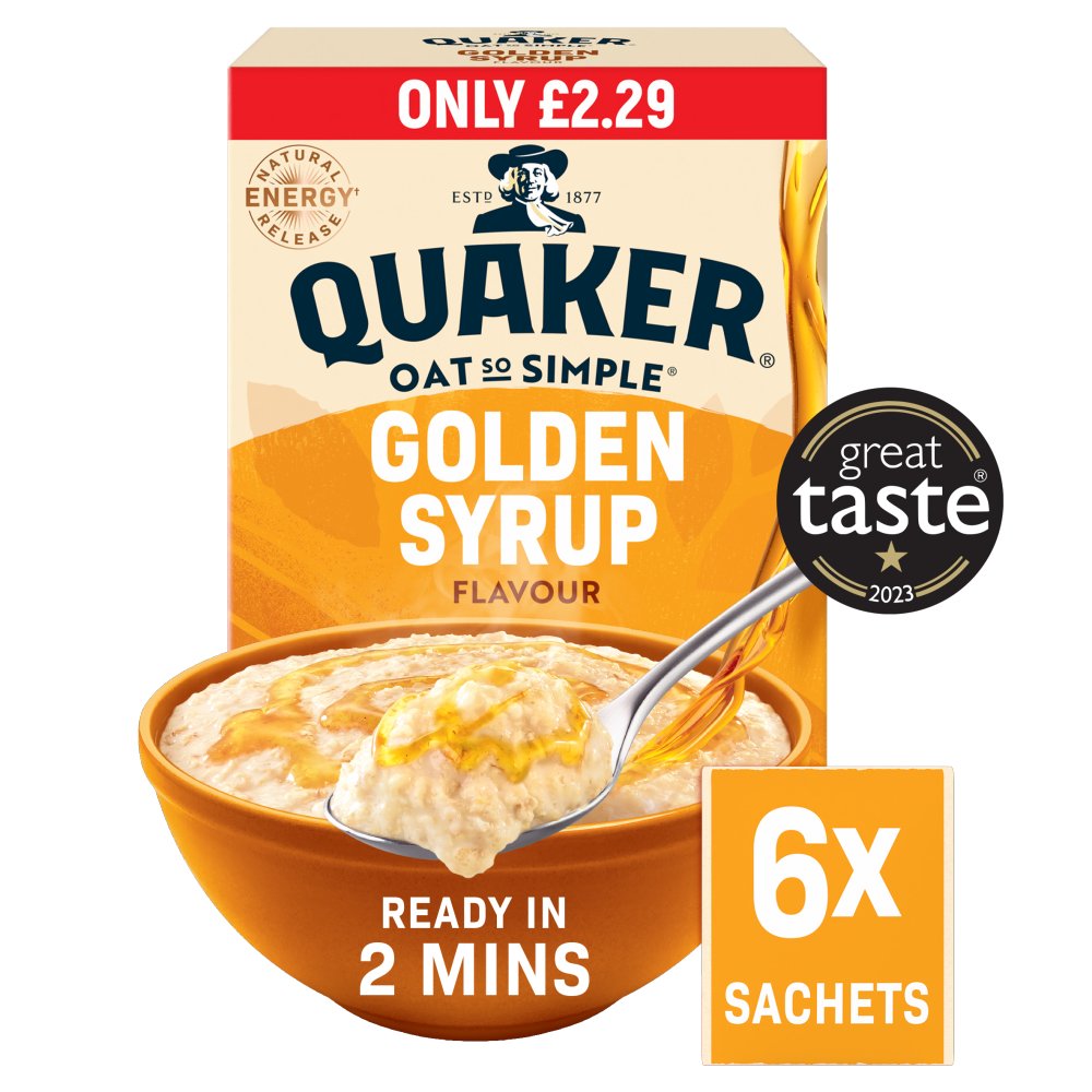 8 X Quaker Oats So Simple Golden Syrup - 6 X 36G