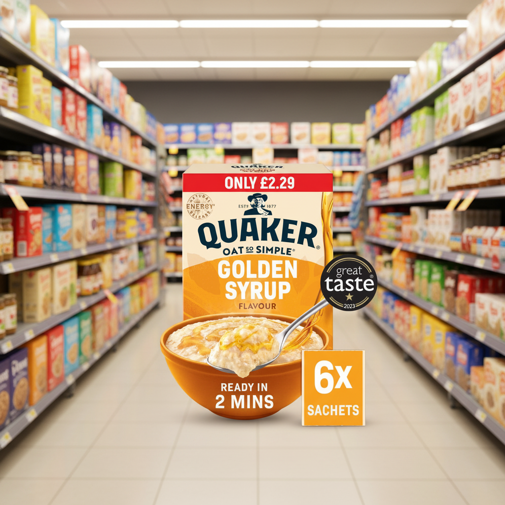 8 X Quaker Oats So Simple Golden Syrup - 6 X 36G