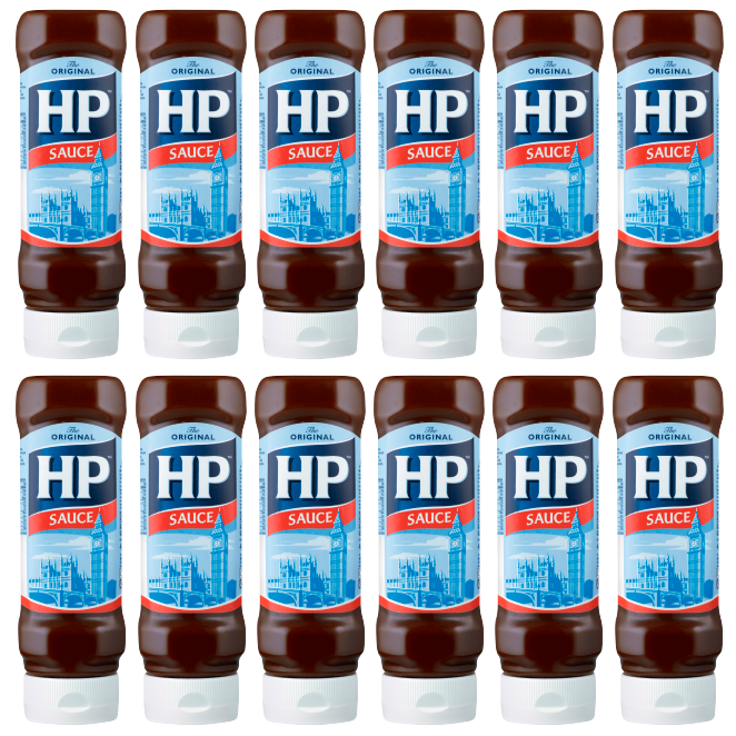 12 x Heinz Hp Brown Sauce Top Down 450G