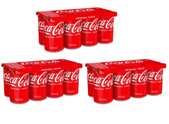 3 x Coca-Cola Mini 8 X 150Ml