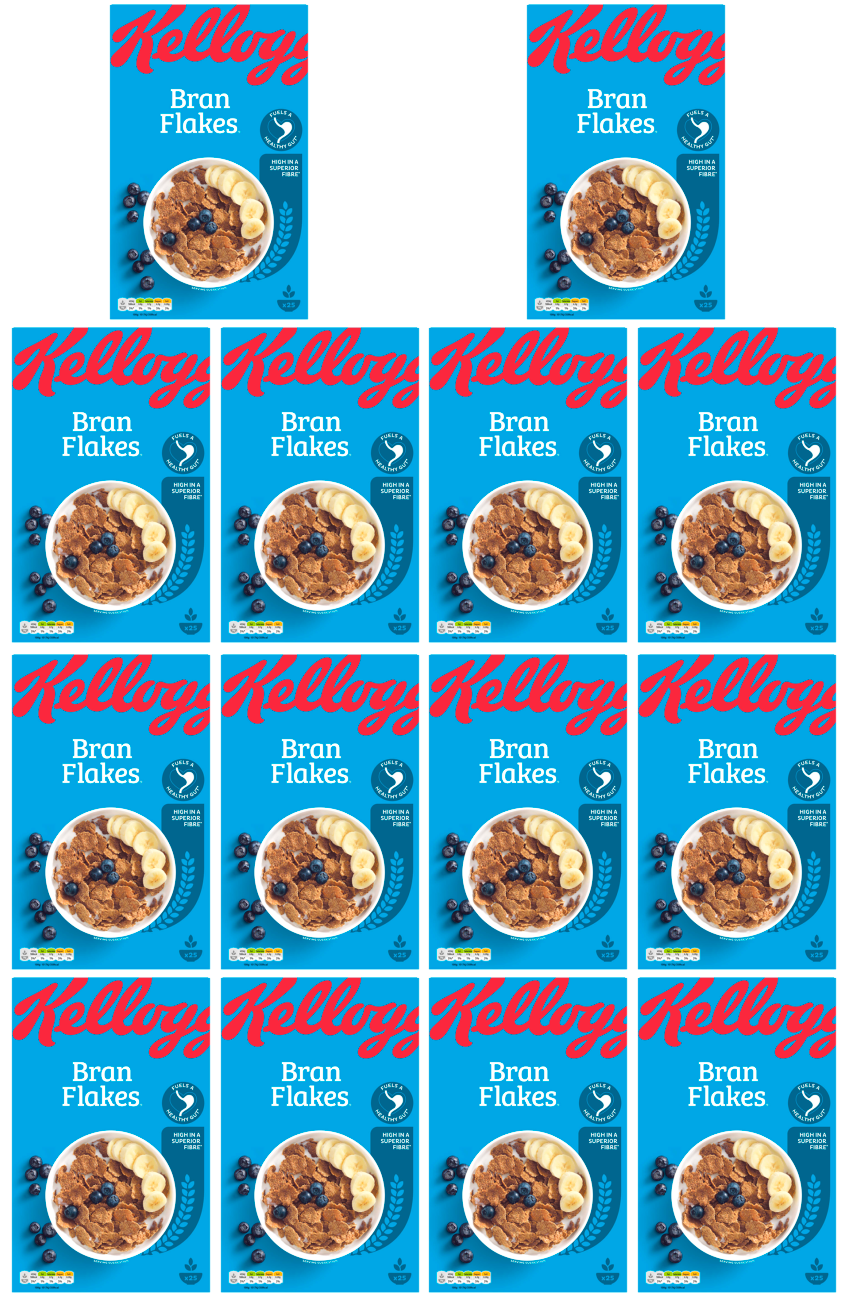 14 x Kelloggs Bran Flakes 750Gm