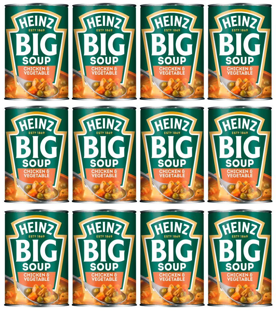 12 x Heinz Big Soup Chick/Veg 400G