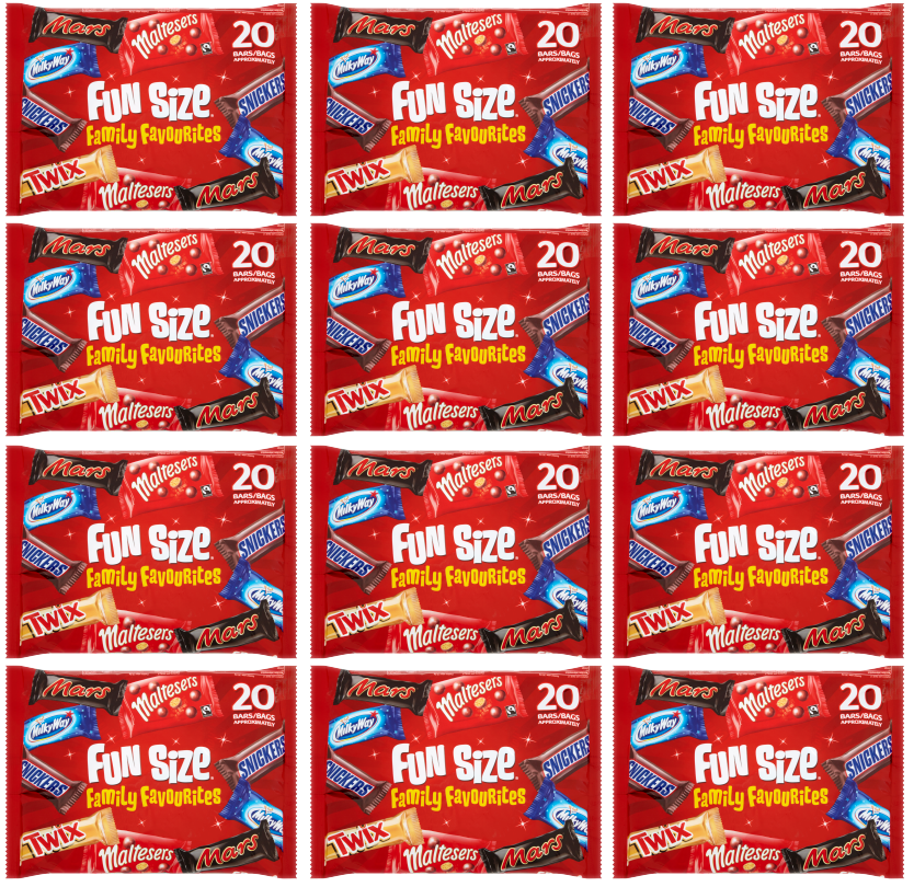 12 x Mars Variety Funsize (family Favourites) Bag 20's - 275GM