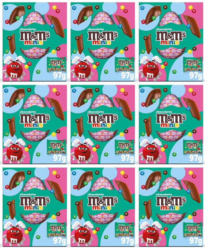 9 X M&M Minis Medium Easter Egg - 97Gm