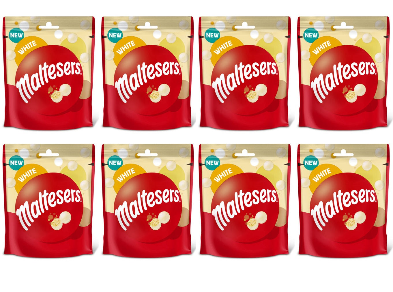 8 x Maltesers White Chocolate Pouch Bag - 74GM