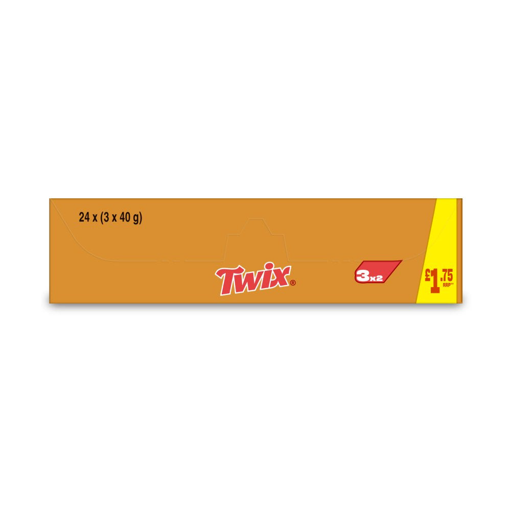 24 X Twix Milk Chocolate Bars 3Pk - 120Gm