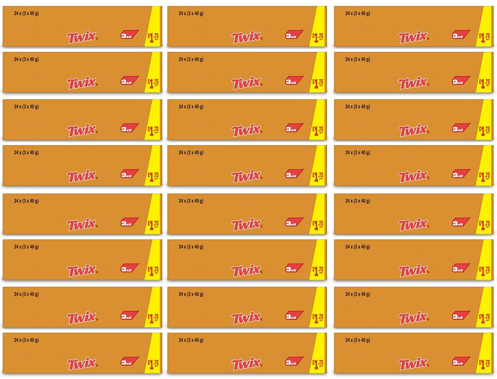 24 X Twix Milk Chocolate Bars 3Pk - 120Gm