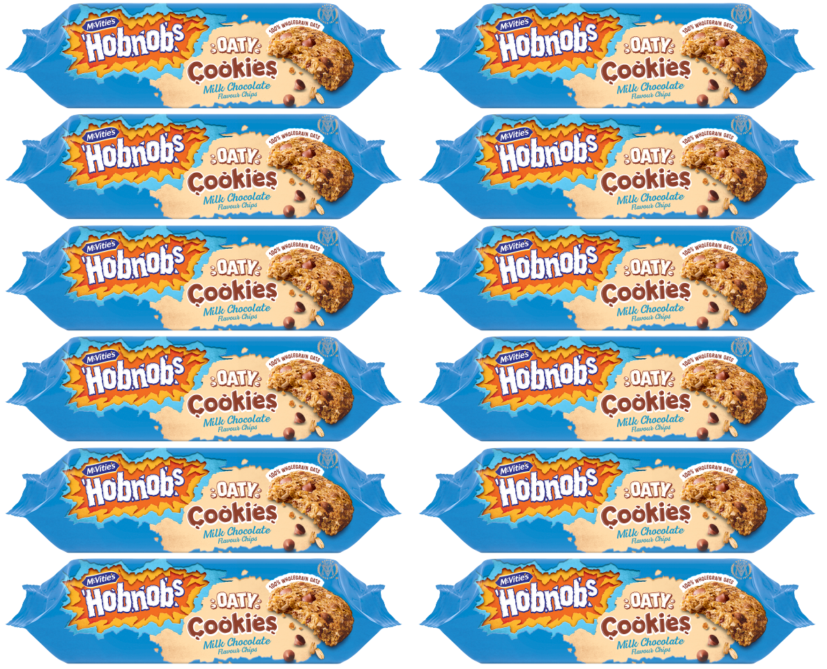 12 X Mcvities Nob Oaty Cookies Milk Chocolate - 155Gm