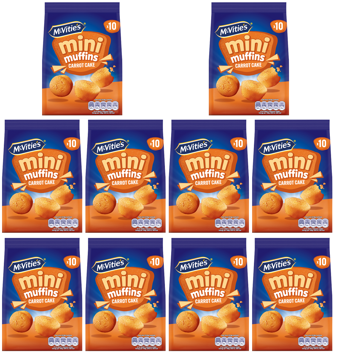 10 X Mcvities Mini Carrot Cake - 100Gm