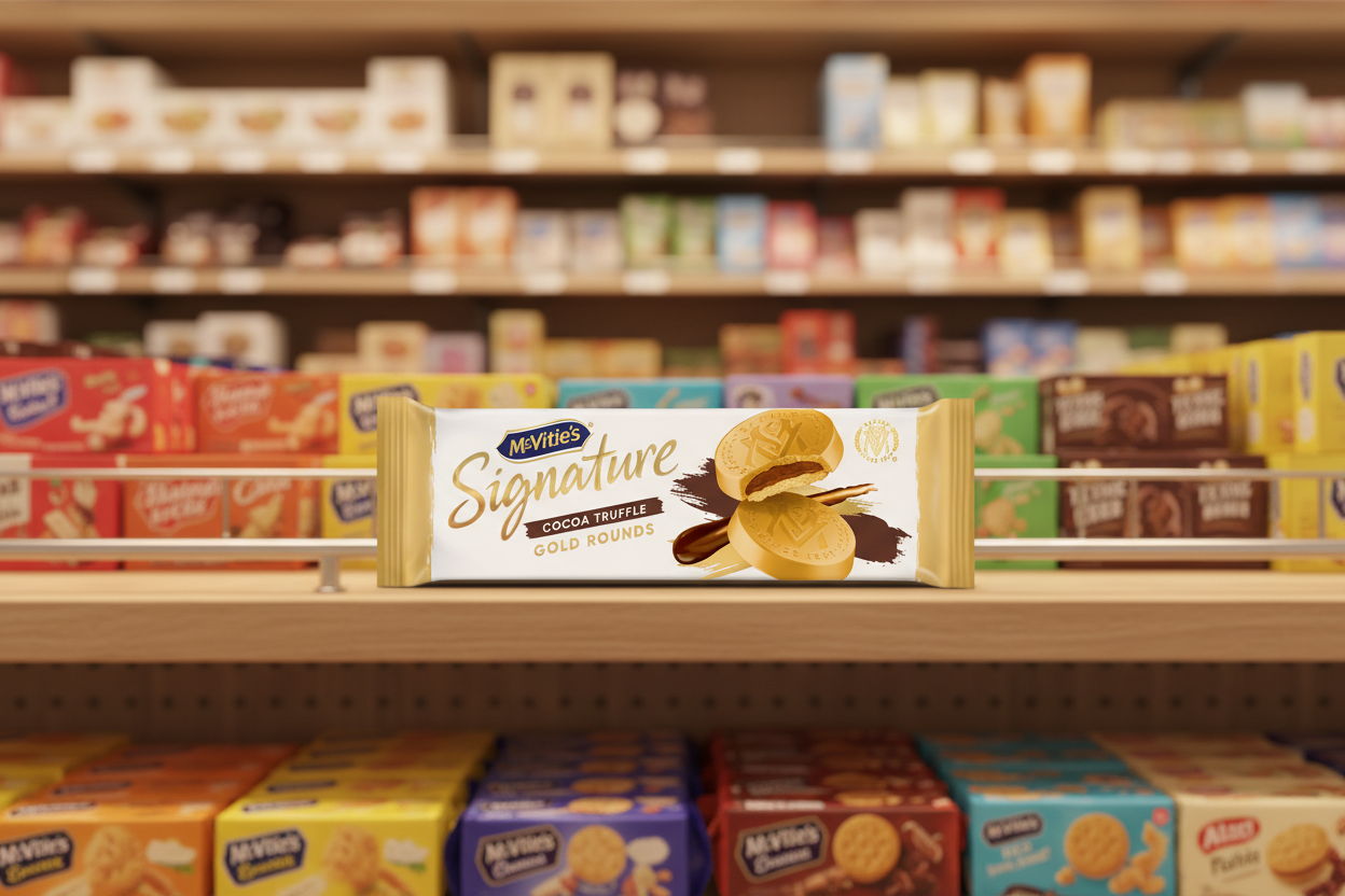 15 X Mcvities Signature Cocoa Truffle Gold Rounds - 109Gm