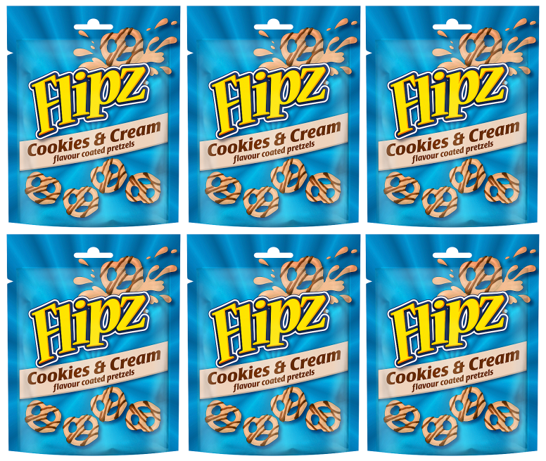 6 x Flipz Cookies & Cream Pretzels 90Gm