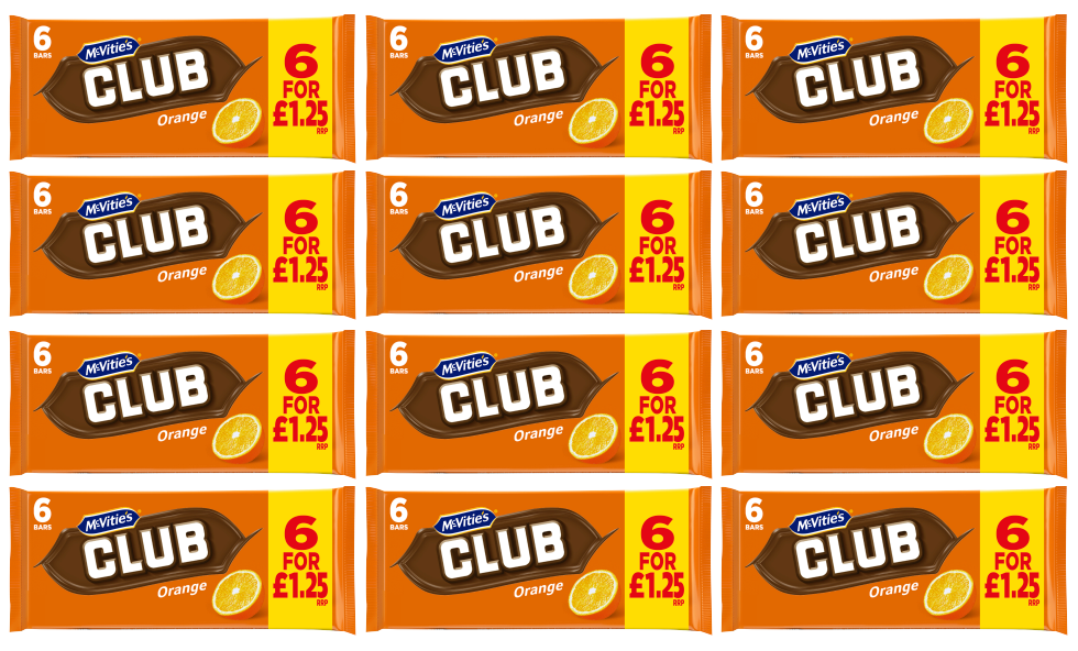 12 X Mcvities Club Orange 6Pk 136G