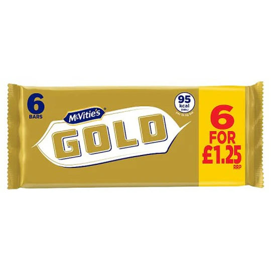 12 x Mcvities Gold Bar 6pk - 106GM