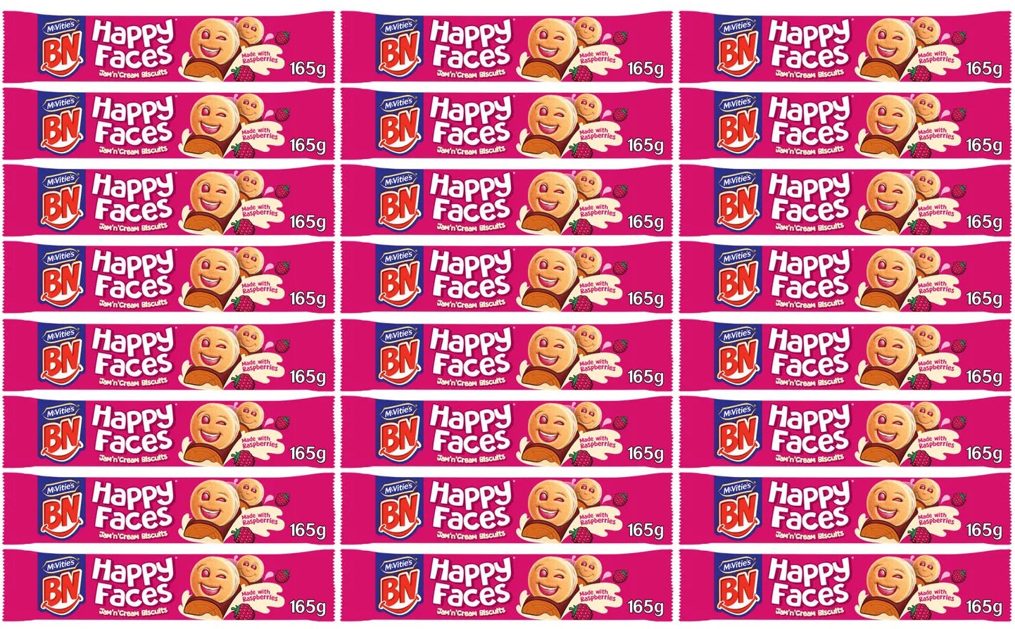 24 x Mcvities Happy Faces Jam & Cream - 165GM