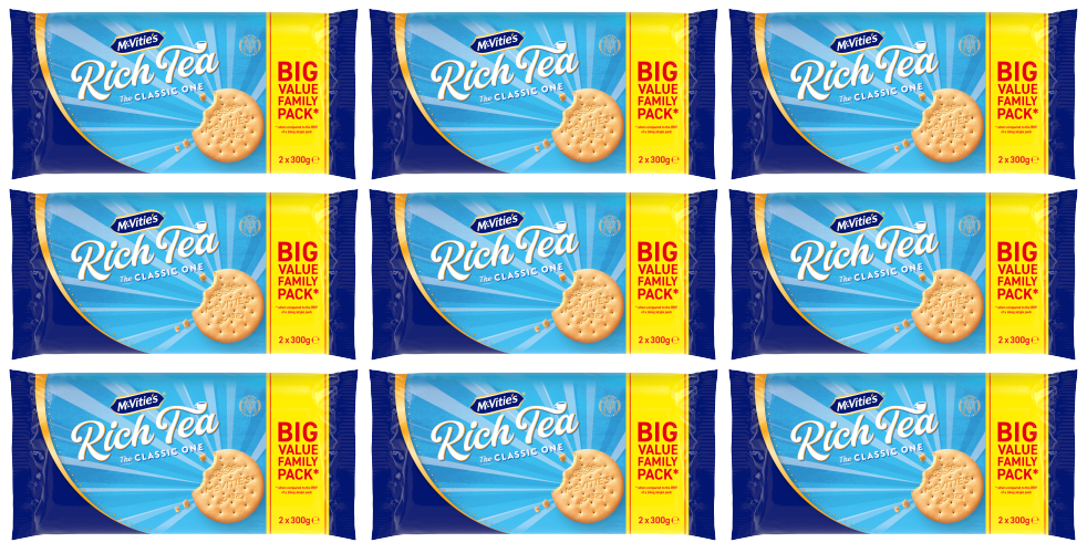 9 x Mcvities Rich Tea Twin 2X300G