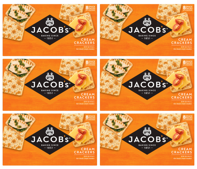 6 x Jacobs Cream Crackers Snack Packs (8 Pack)
