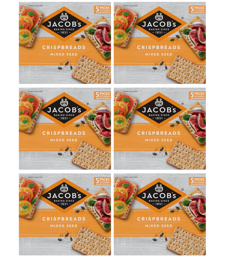 6 x Jacobs Crispbreads Mixed Seeds 5Pk 190Gm