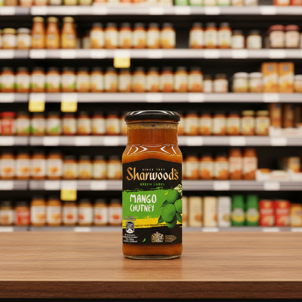6 x Sharwoods Green Mango Chutney 360G