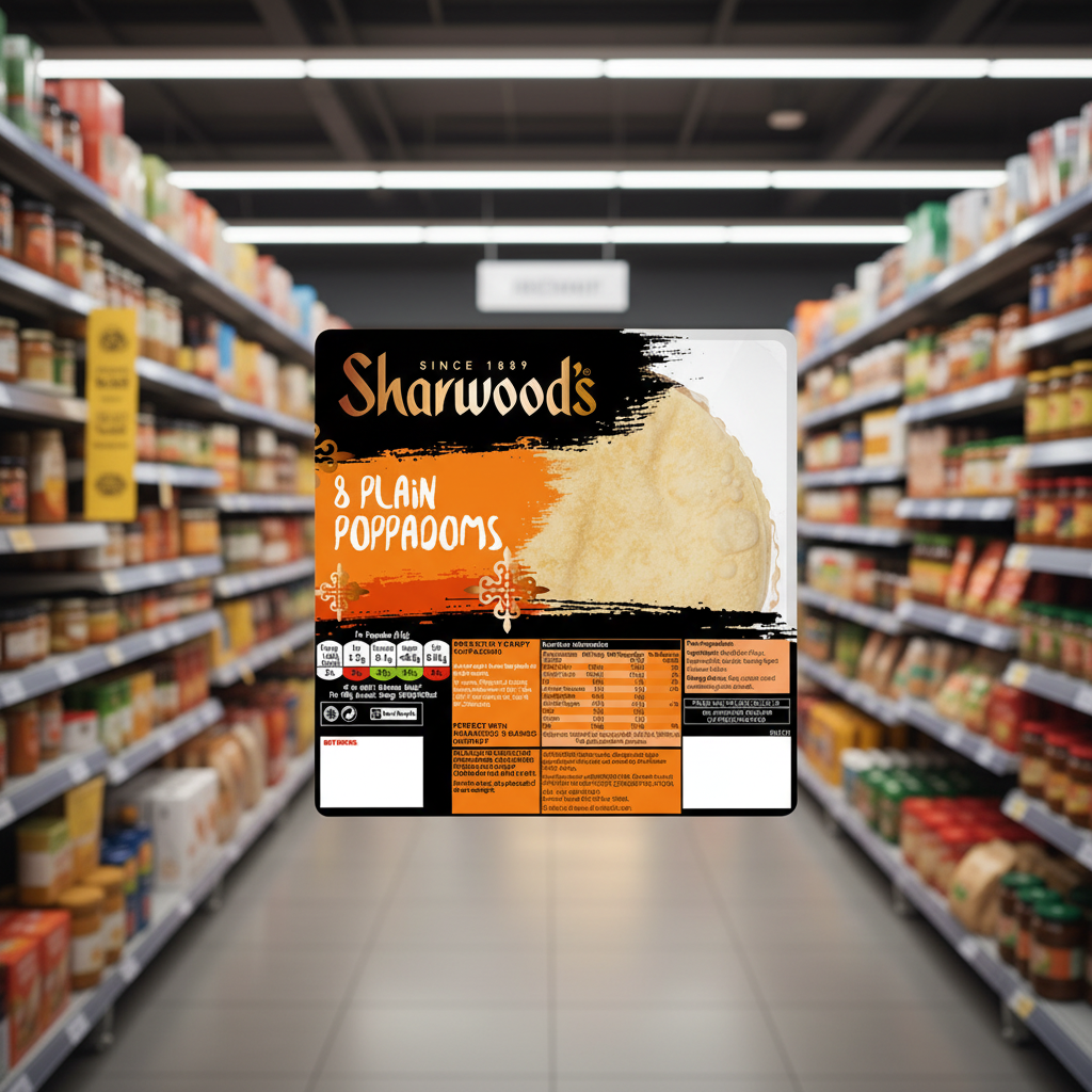 5 X Sharwoods Poppodom Rte Plain 72G