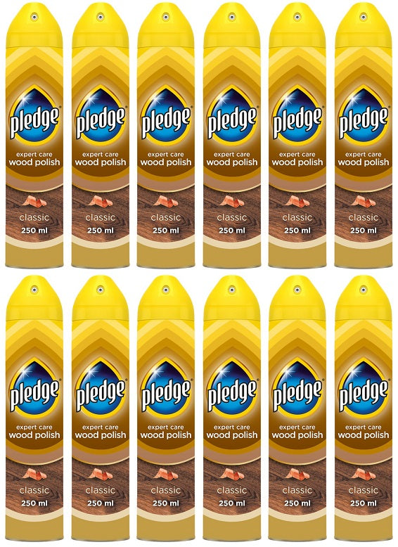 12 x Pledge Polish Classic Wood - 250ML