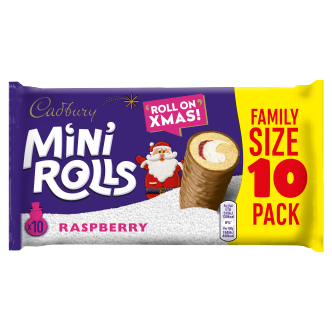 12 x Cadbury Raspberry Mini Rolls 10pk - 10PK