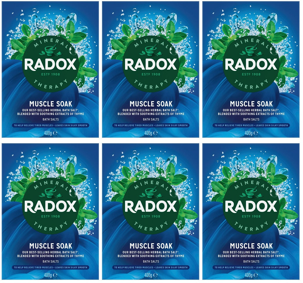 6 x Radox Mineral Therapy Bath Salts Muscle Soak 400 G