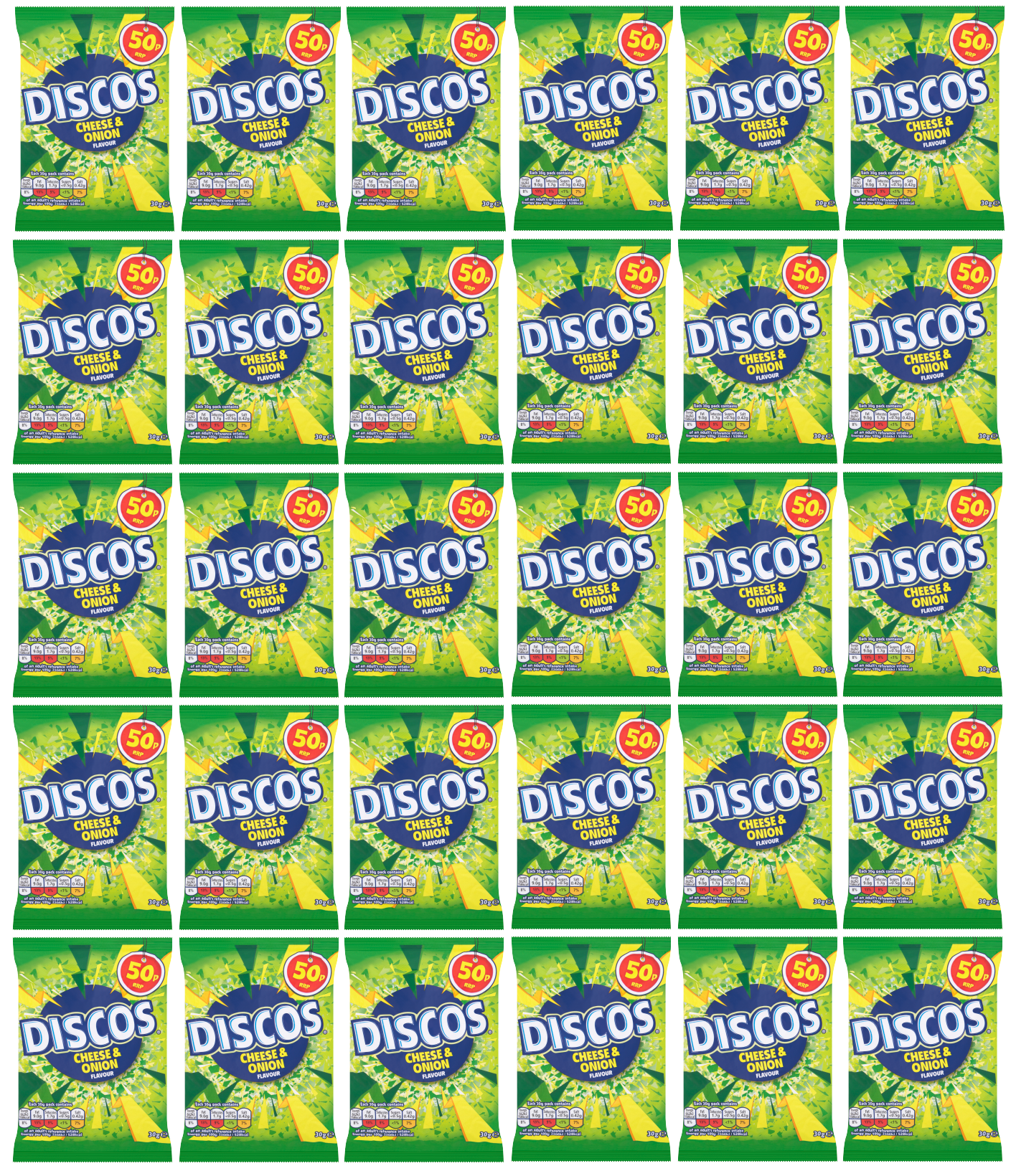 30 x Kp Discos Cheese & Onion - 30Gm