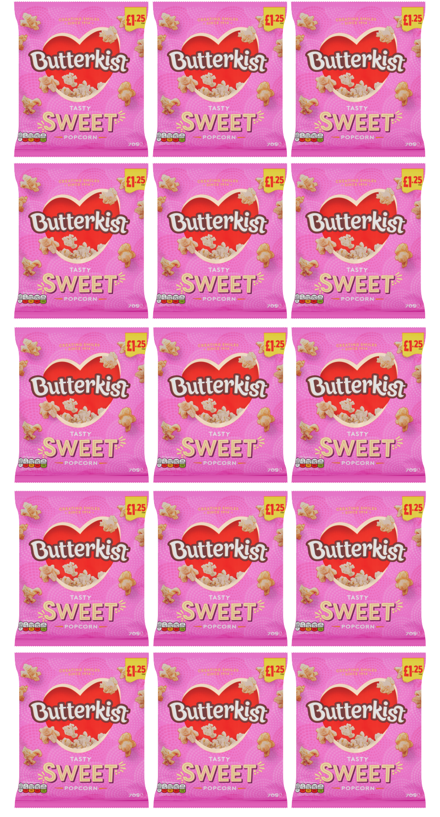 15 x Butterkist Sweet Popcorn - 70Gm