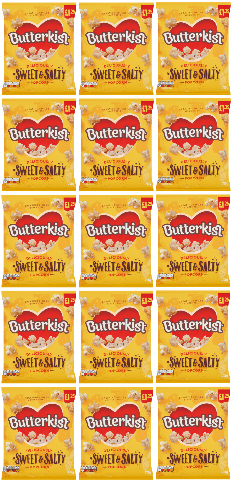 15 x Butterkist Sweet & Salted Popcorn - 70Gm