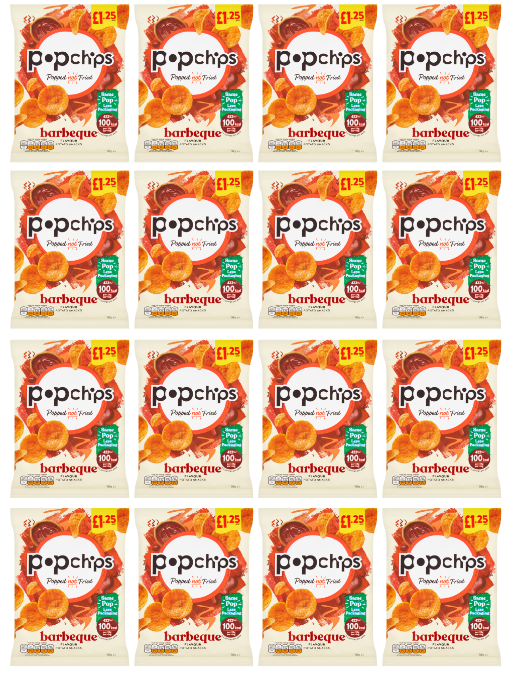 16 x Popchips Bbq - 50Gm