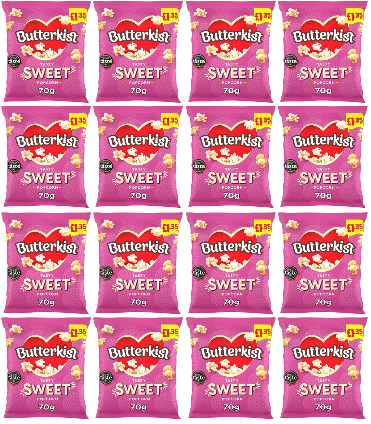 16 X Butterkist Sweet Popcorn - 70Gm