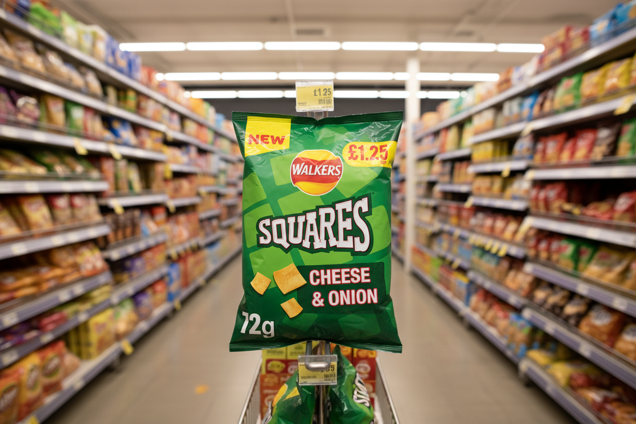 18 x Walkers Squares Cheese & Onion - 72GM