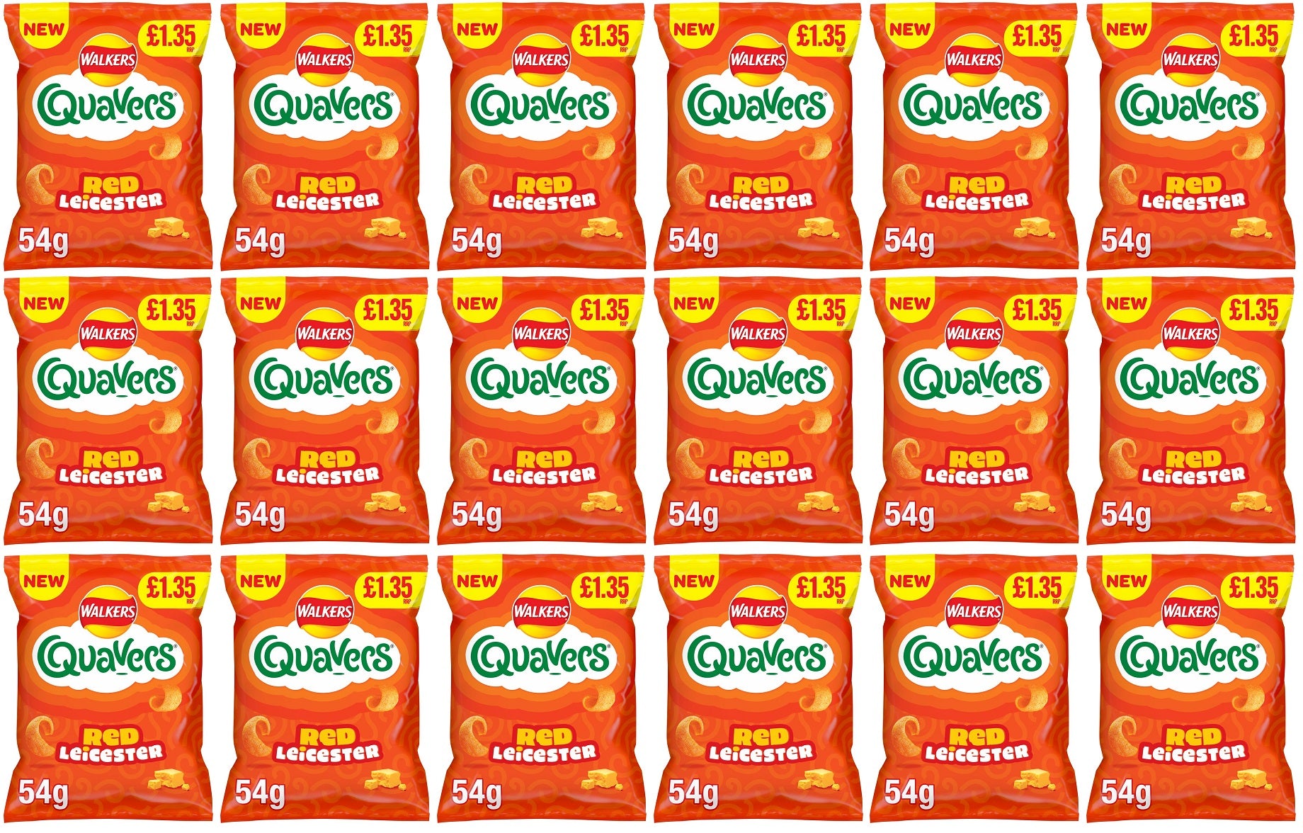 18 x Quavers Red Leicester - 54GM