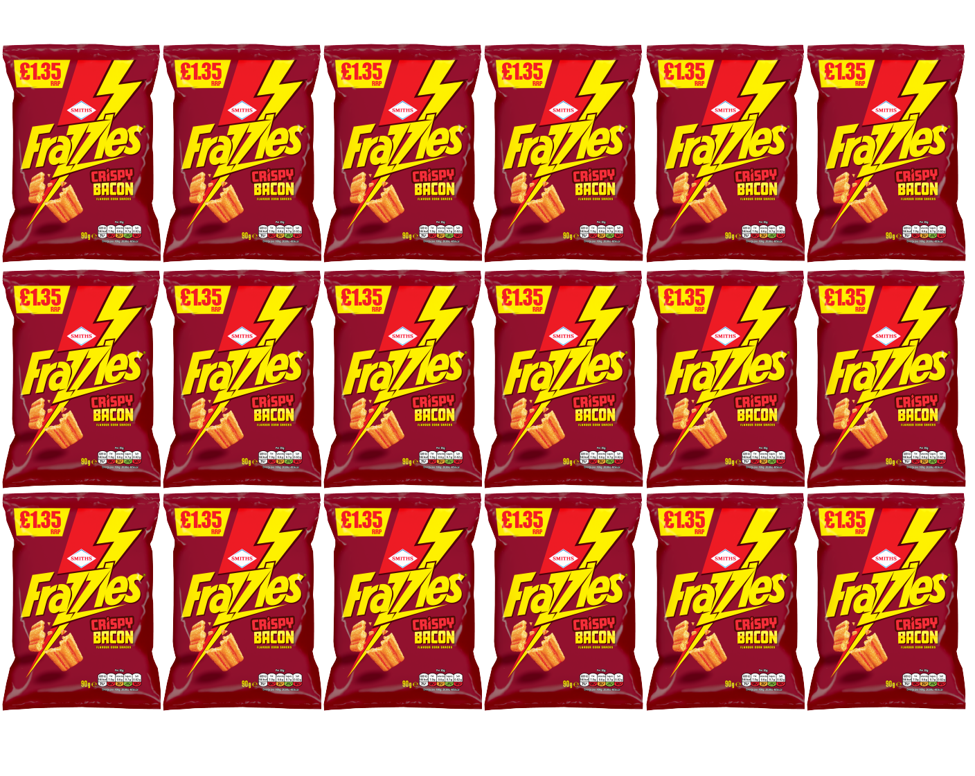 18 x Smiths Frazzles Bacon - 90GM