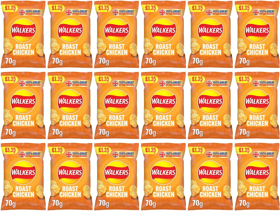 18 x Walkers Roast Chicken - 70GM