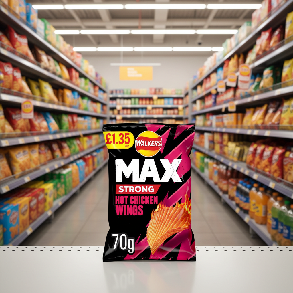 15 X Walkers Max Strong Hot Chicken Wings - 70Gm
