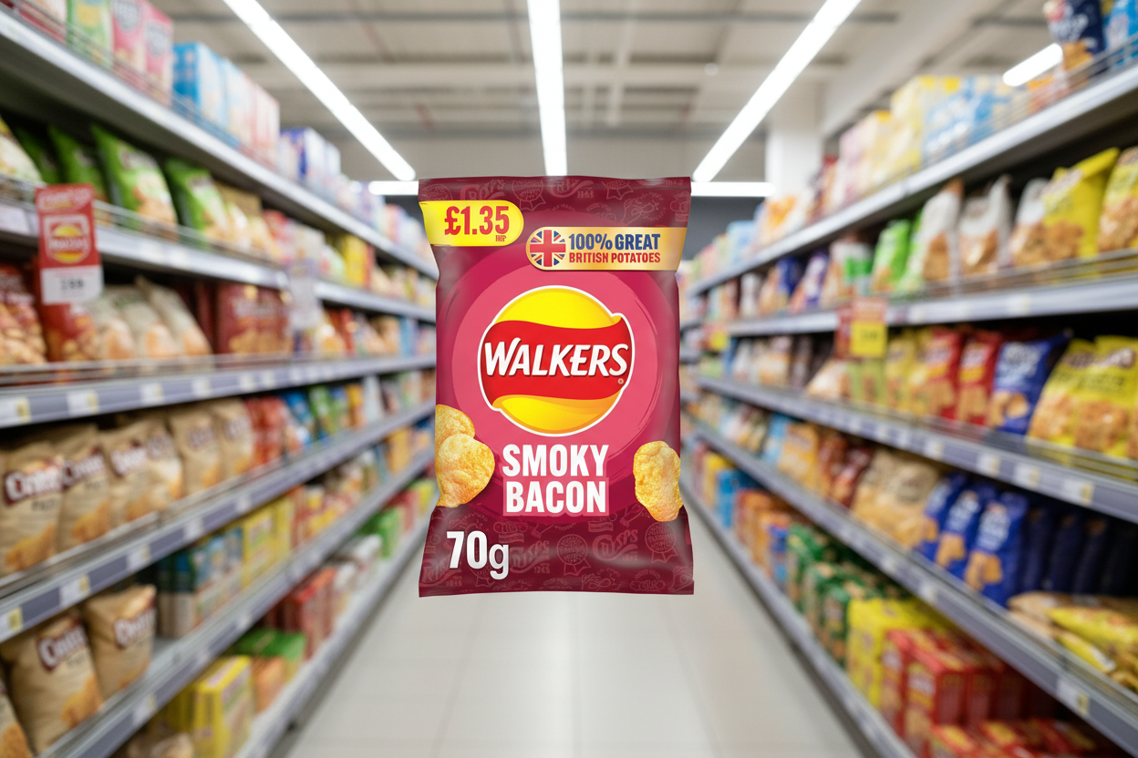 18 x Walkers Smoky Bacon - 70GM