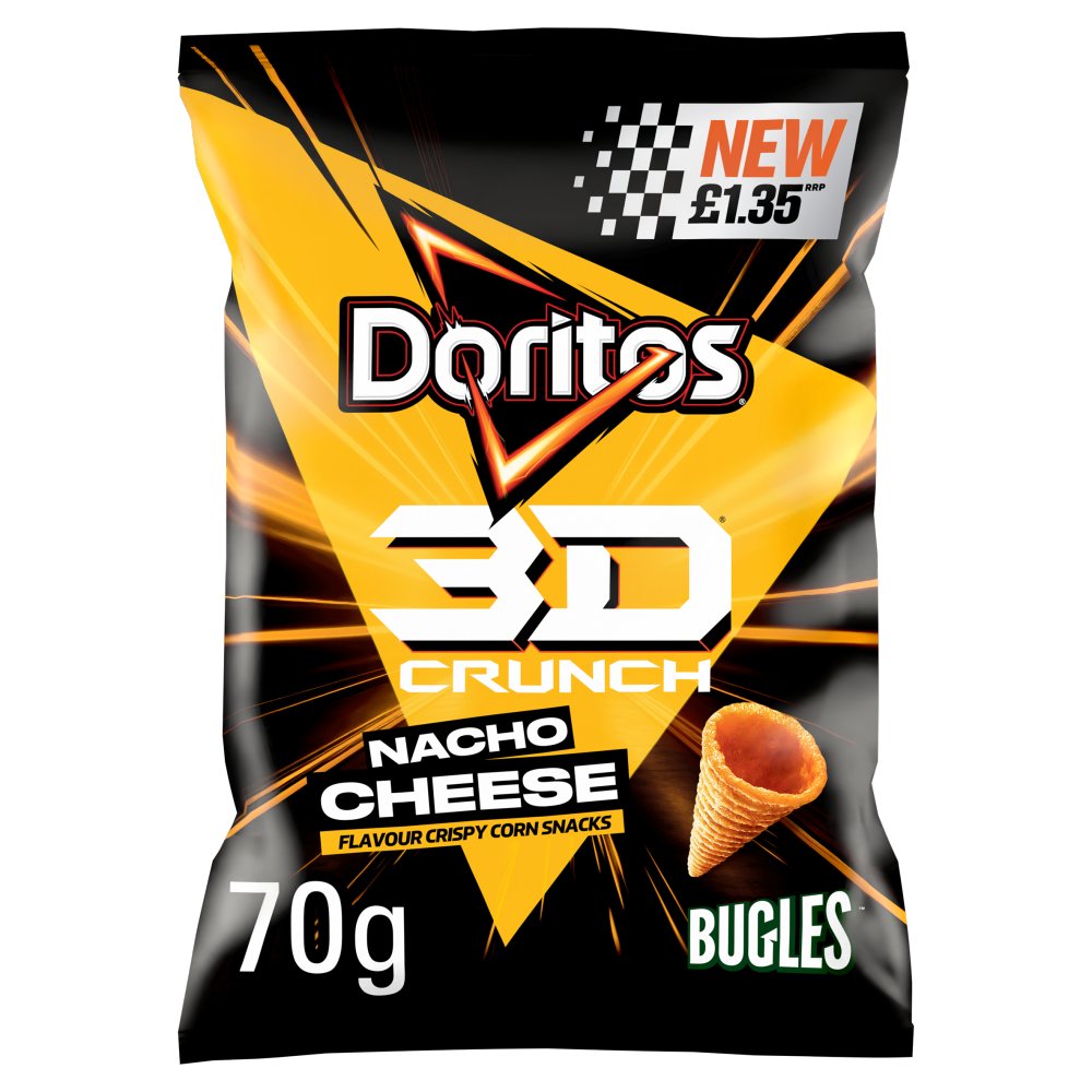 18 X Doritos 3D Crunch Nacho Cheese - 70Gm