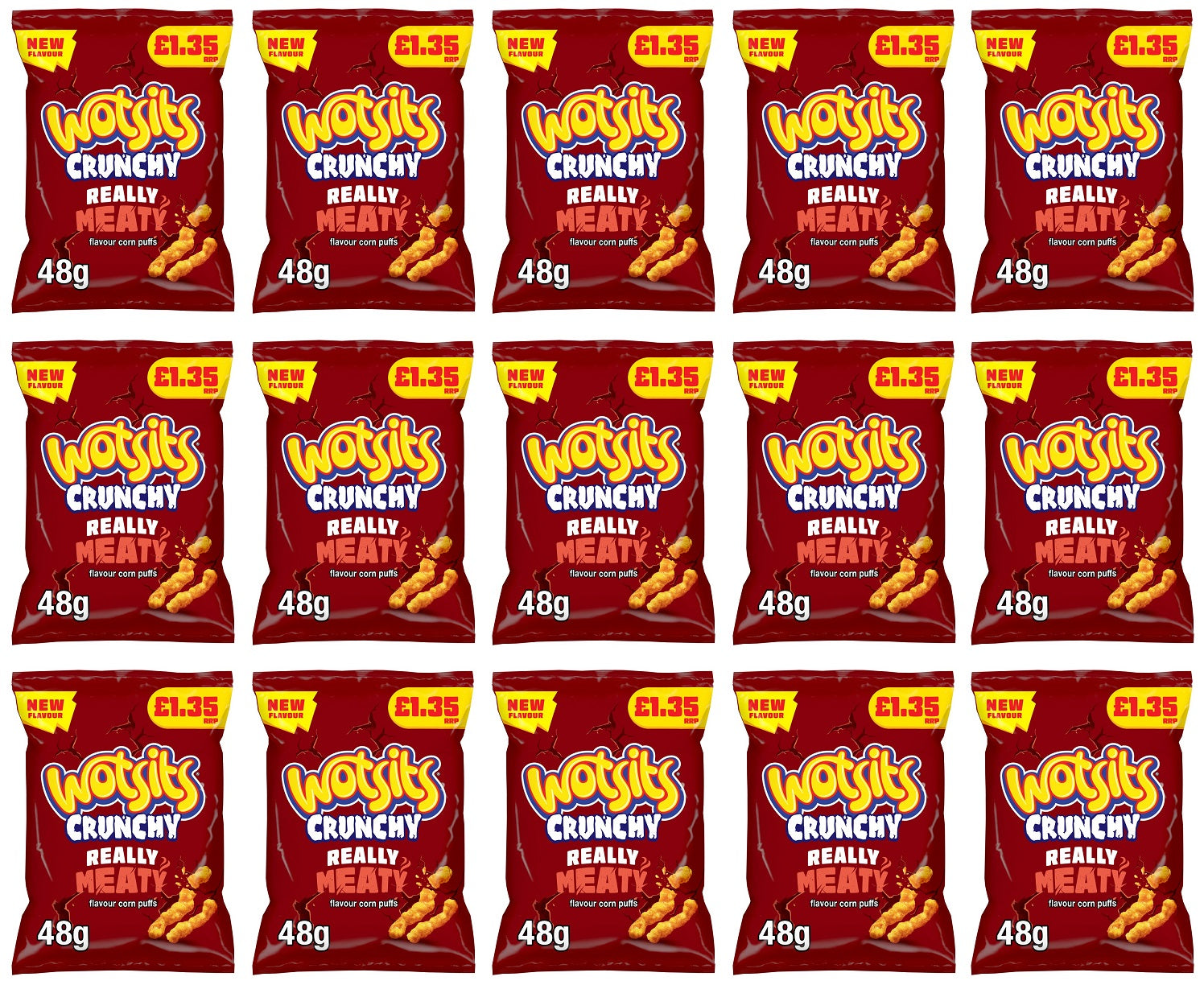 15 X Wotsits Crunchy Really Meaty - 48Gm
