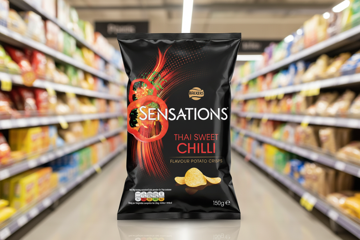 12 x Walkers Sensations Thai Sweet Chilli Crisps 150Gm