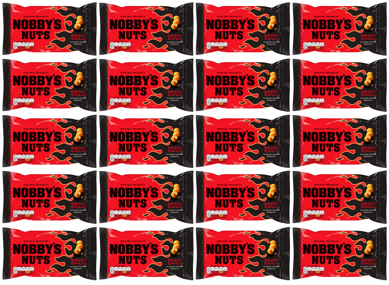 20 x Nobbys Nuts Sweet Chilli 40Gm