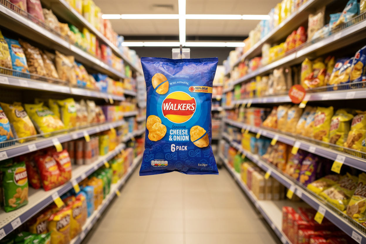 18 x Walkers Cheese & Onion 6Pk 6X25Gm