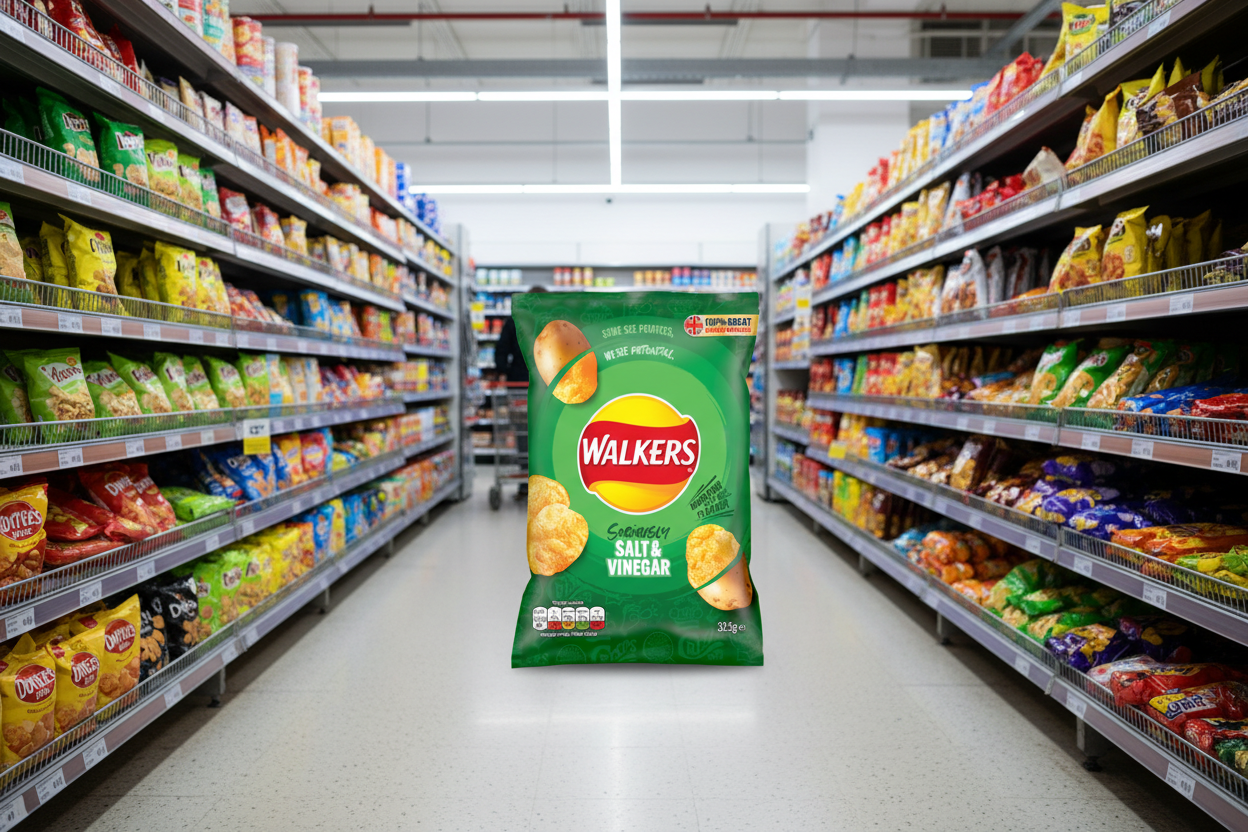 32 x Walkers Salt & Vinegar 32.5Gm