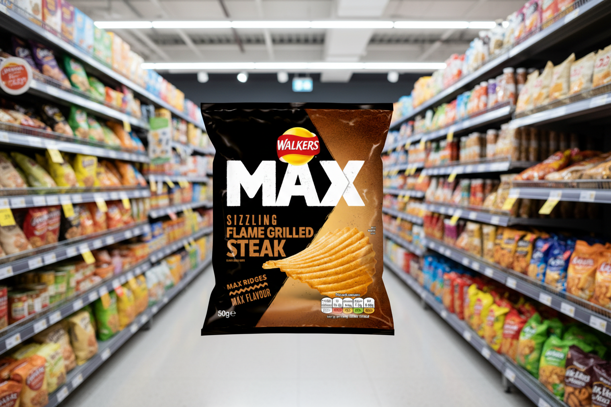 24 x Walkers Max Flame Grilled Steak 50Gm